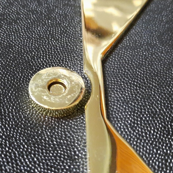 Anne Klein Black and Gold Shoulder Clutch Hand Bag - Picture 10 of 14